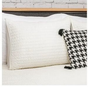 Exquisite Embroidery IVORY 100% Cotton Pillow Sham KING SIZE 20x36” (1-count)